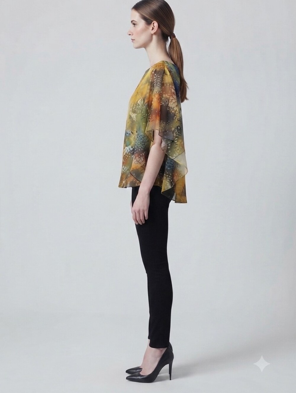 Allison Taylor Women's Oversized Multi-Colored Blouse Size Small - Picture 6 of 12